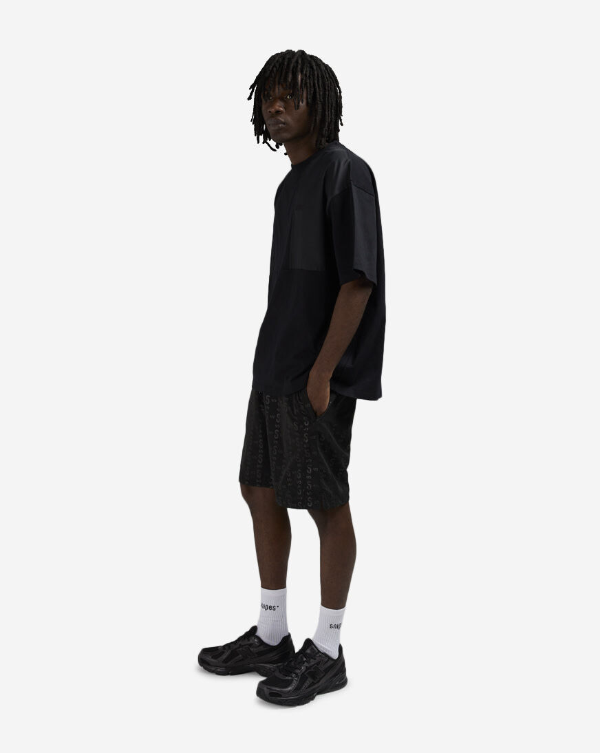 Shop SNIPES Logo Repeat Nylon Shorts SNQ224003M-BLK black
