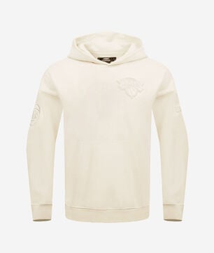 New York Knicks Neutral Drop Shoulder Fleece Pull Over Hoodie