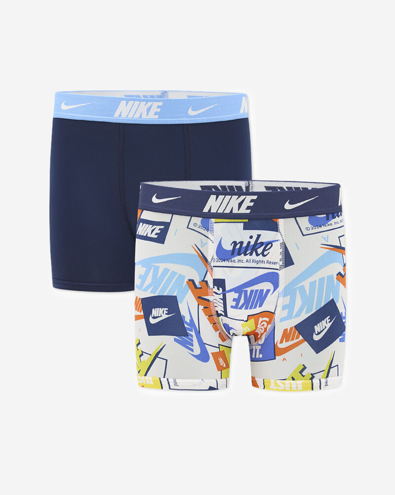Nike Big Kids' 2PK Printed Boxer Briefs 9N1259-001 White 1
