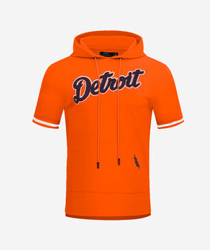 Detroit Tigers Classic Chenille Double Knit Short Sleeve Pull Over Hoodie