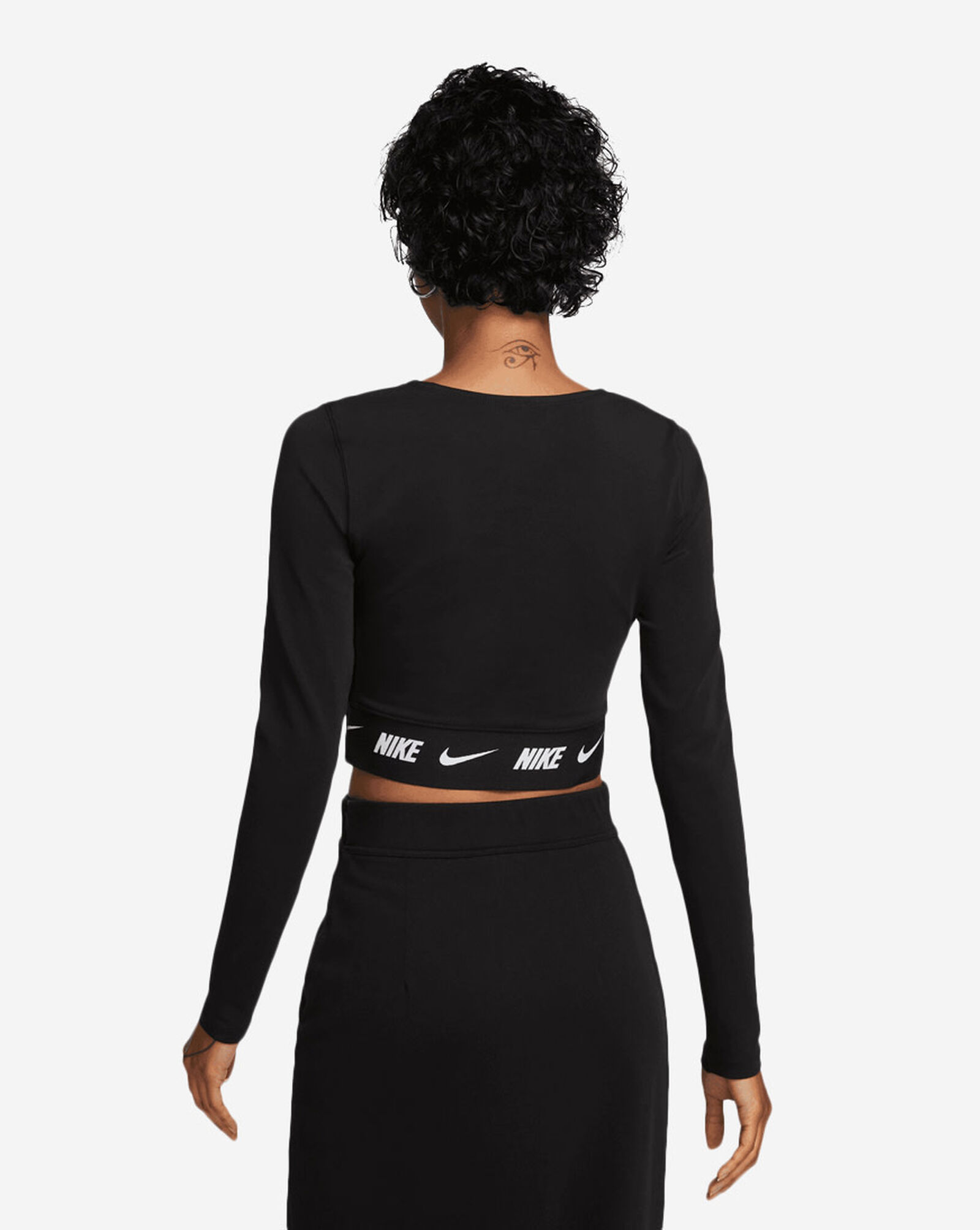 Shop Nike NSW Long Sleeve Tape Crop Top DX2315010 black SNIPES USA