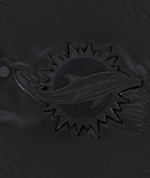 Miami Dolphins Triple Black Satin Jacket
