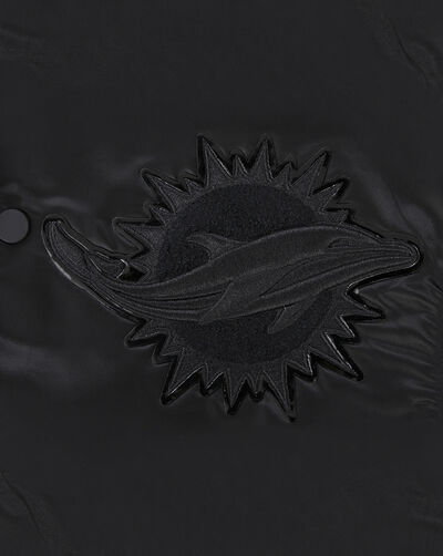 Miami Dolphins Triple Black Satin Jacket