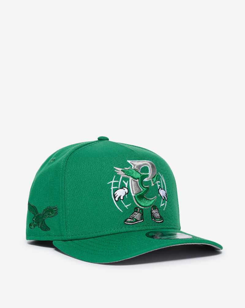 New Era 9Fifty Philadelphia Eagles Cartoon A-Frame Snapback Hat 60792253 Green 1