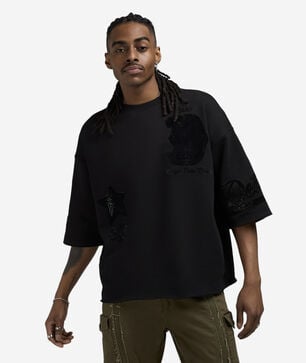 Detroit Rhinestone Crop Sweatshirt