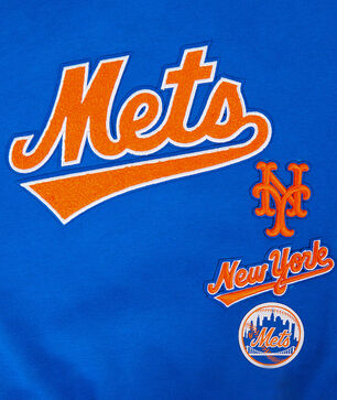 Big Girls' New York Mets Retro Classic Rib Fleece Crewneck