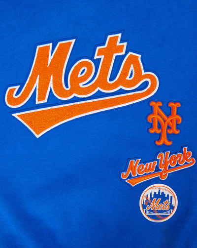 Big Girls' New York Mets Retro Classic Rib Fleece Crewneck