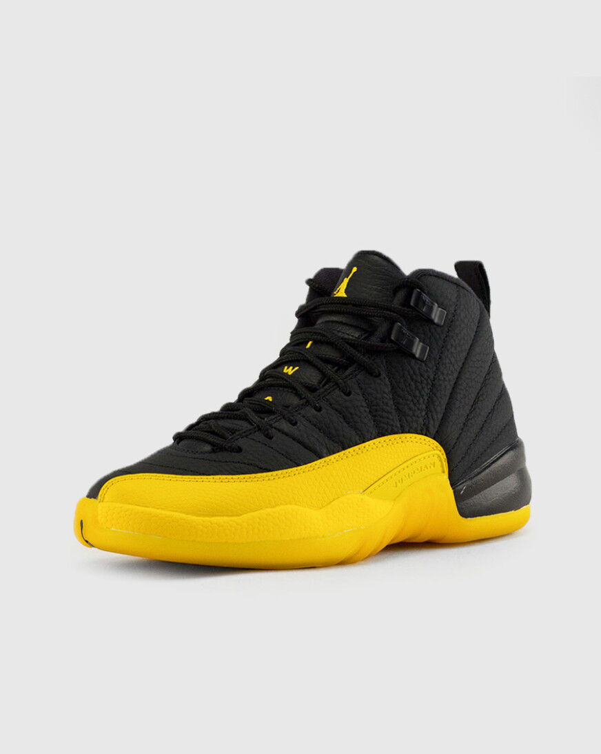 jordan 12 black and yellow grade school