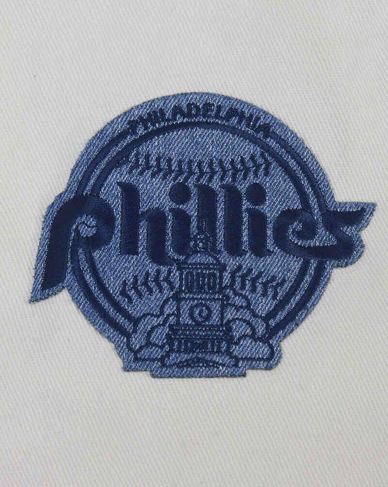 PRO STANDARD Philadelphia Phillies Varsity Blues Denim Varsity Jacket  LPH639102-DLN Blue 4