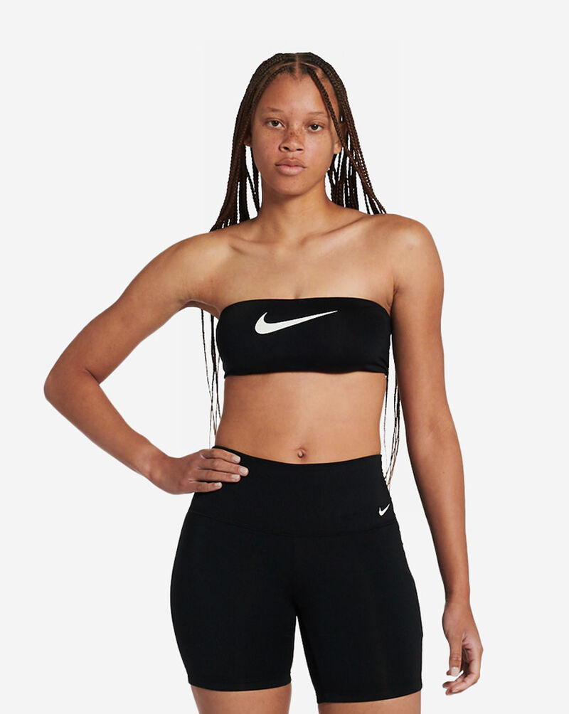 Nike Logo Tape Bandeau Bikini Top NESSC264-001 Black 1