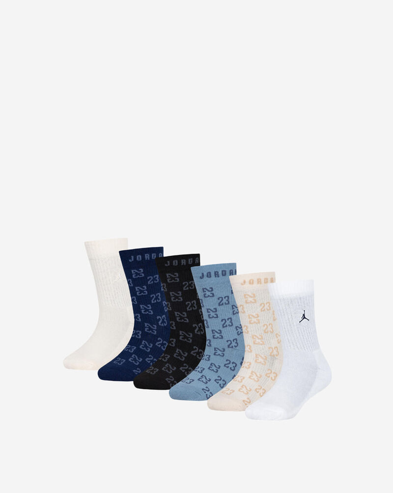 Jordan Big Kids' Monogram Essentials 6Pk Crew Socks BJ0690-XAE Multi 1