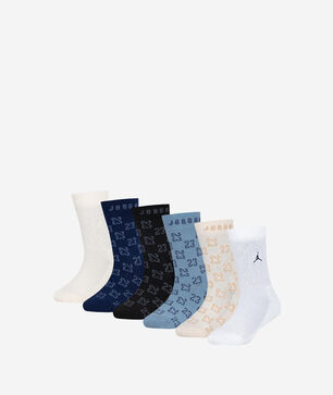 Big Kids' Monogram Essentials 6Pk Crew Socks