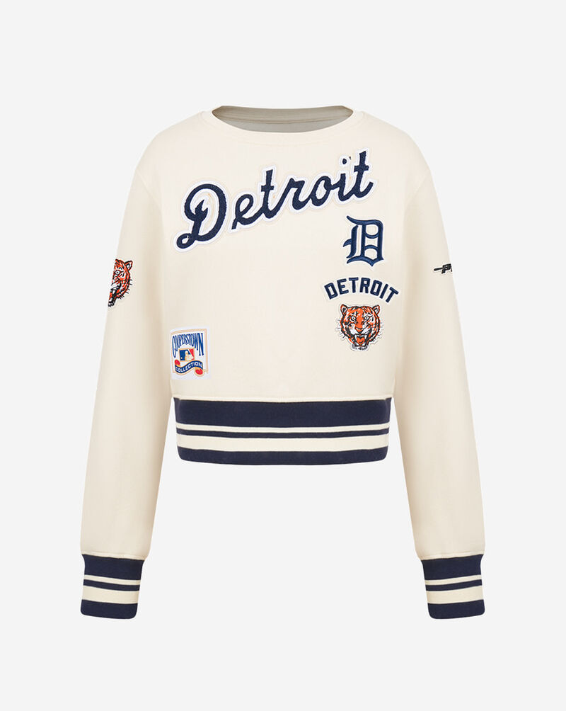 PRO STANDARD Big Girls' Detroit Tigers Retro Classic Rib Fleece Crewneck LDTBC315088-EMN cream 1