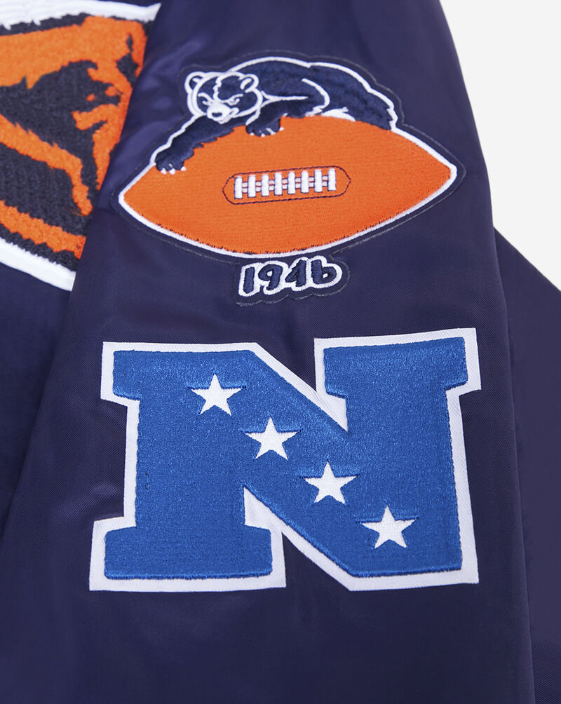 PRO STANDARD Chicago Bears Retro Classic Rib Satin Jacket FCH643384-MOM Blue 4