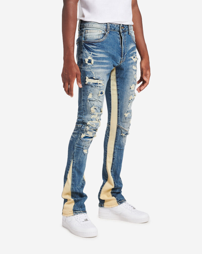 Shop Smoke Rise Stacked Contrast Jeans JP22323JBLU blue SNIPES USA