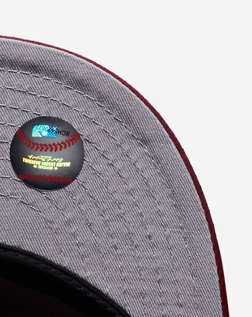 Shop New Era 59Fifty Atlanta Braves Grey Under Fitted Hat