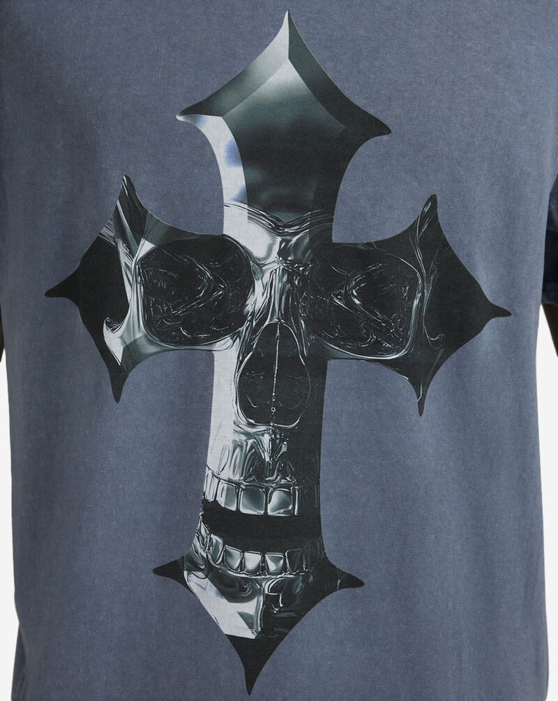 Graphic Tees Skull Chrome Tee MTUS538A-US-02428 Blue 3