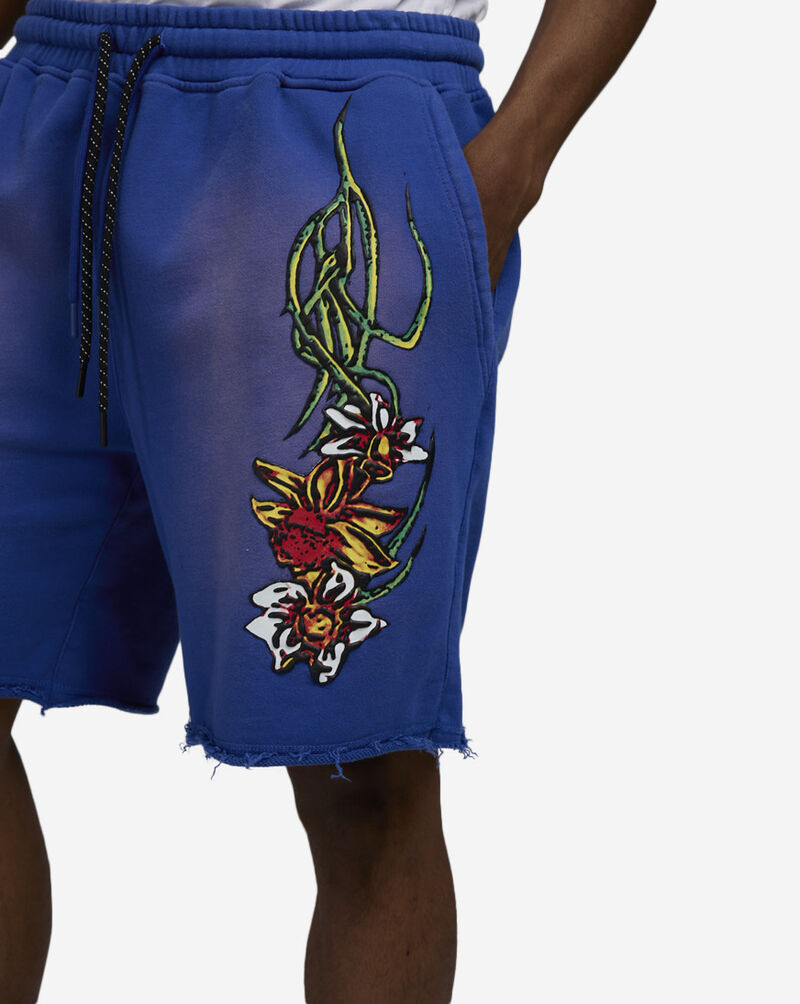 Smoke Rise Printed Terry Shorts KS25264SN-BLU Blue 3