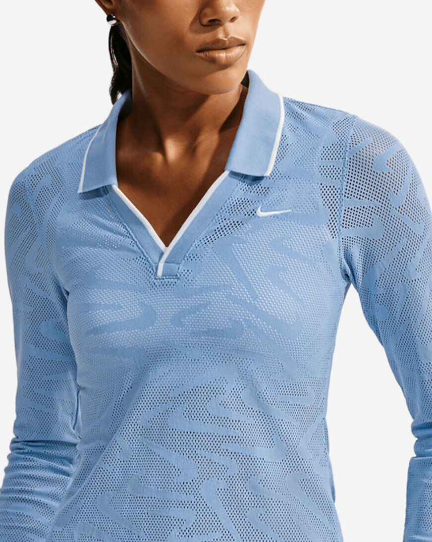 Shop Nike NSW Chill Knit Tight Mod-Cropped Long-Sleeve Lace Top