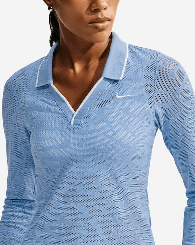 Nike NSW Chill Knit Tight Mod-Cropped Long-Sleeve Lace Top IM8389-486 Blue 3