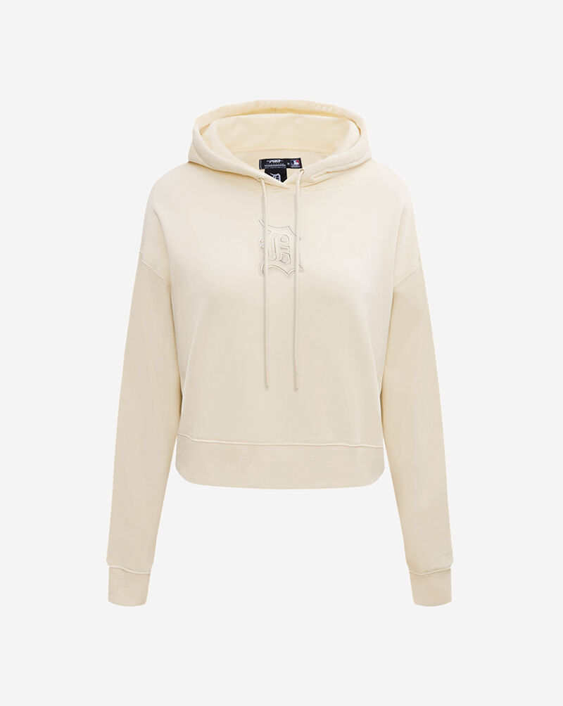PRO STANDARD Detroit Tigers Neutral Cropped Pullover Hoodie LDTC37873-EGG cream 1