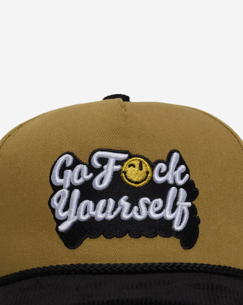 Field Grade Go F Yourself Twill Corduroy Trucker Hat 1005085 Beige 2