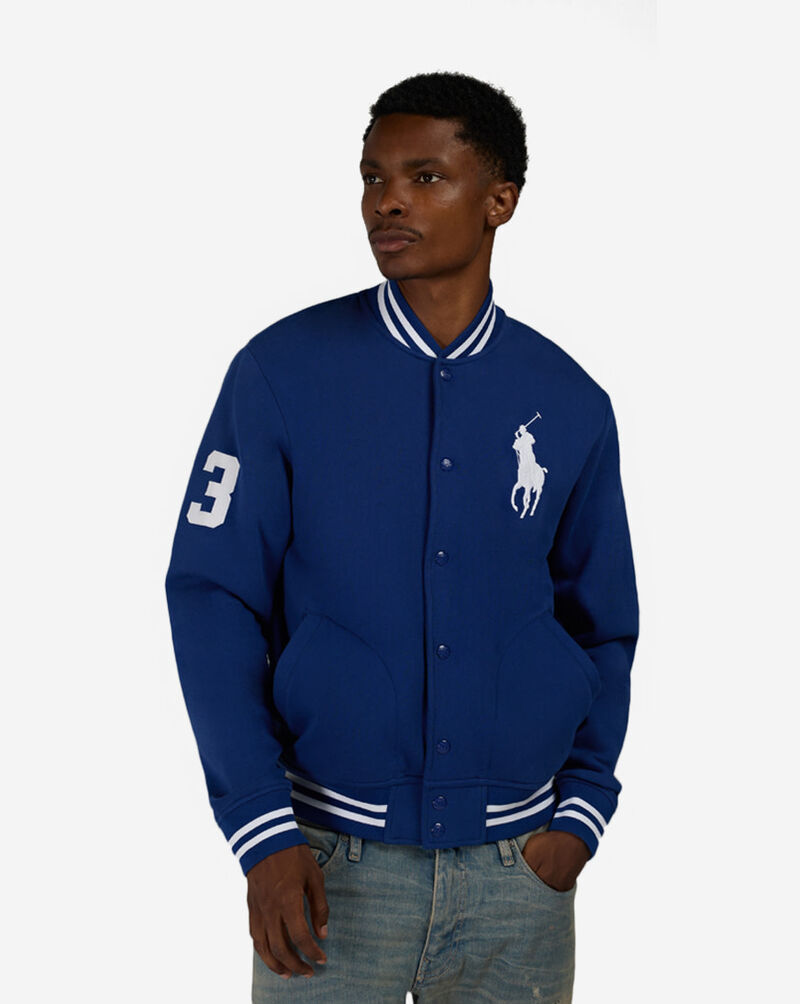 Polo Ralph Lauren Big Pony Fleece Baseball Jacket 710951717502-BLU Blue 1