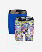 Nike Big Kids' 2PK Printed Long Boxer Briefs 9N1222-U89 Blue 1