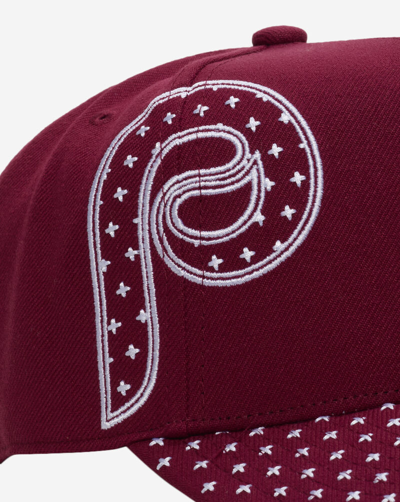 Mitchell  Ness Philadelphia Phillies Pro Pinch Triple Logo Snapback Hat HP19015-PPHMARO Red 2