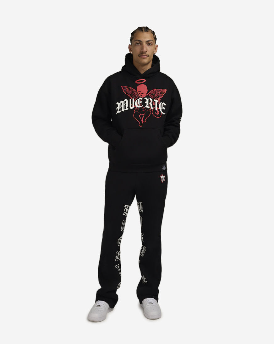 Shop Hasta Muerte Real Oe Muerte Hoodie HMREALOEHD-BLK black