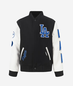 Big Boys' Los Angeles Dodgers Retro Classic Rib Wool Varsity Jacket