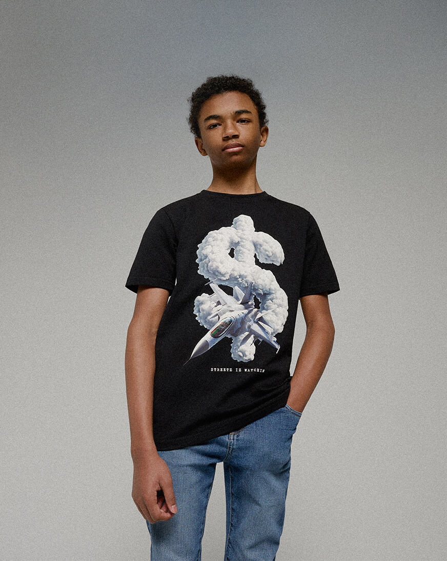 Shop STREETZ IS WATCHIN Kids' Dollar Sign Clus Airplane Tee