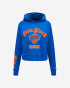 PRO STANDARD New York Knicks Old English Cropped Pullover Hoodie BNKC515703-RYB Blue 1