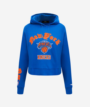 New York Knicks Old English Cropped Pullover Hoodie