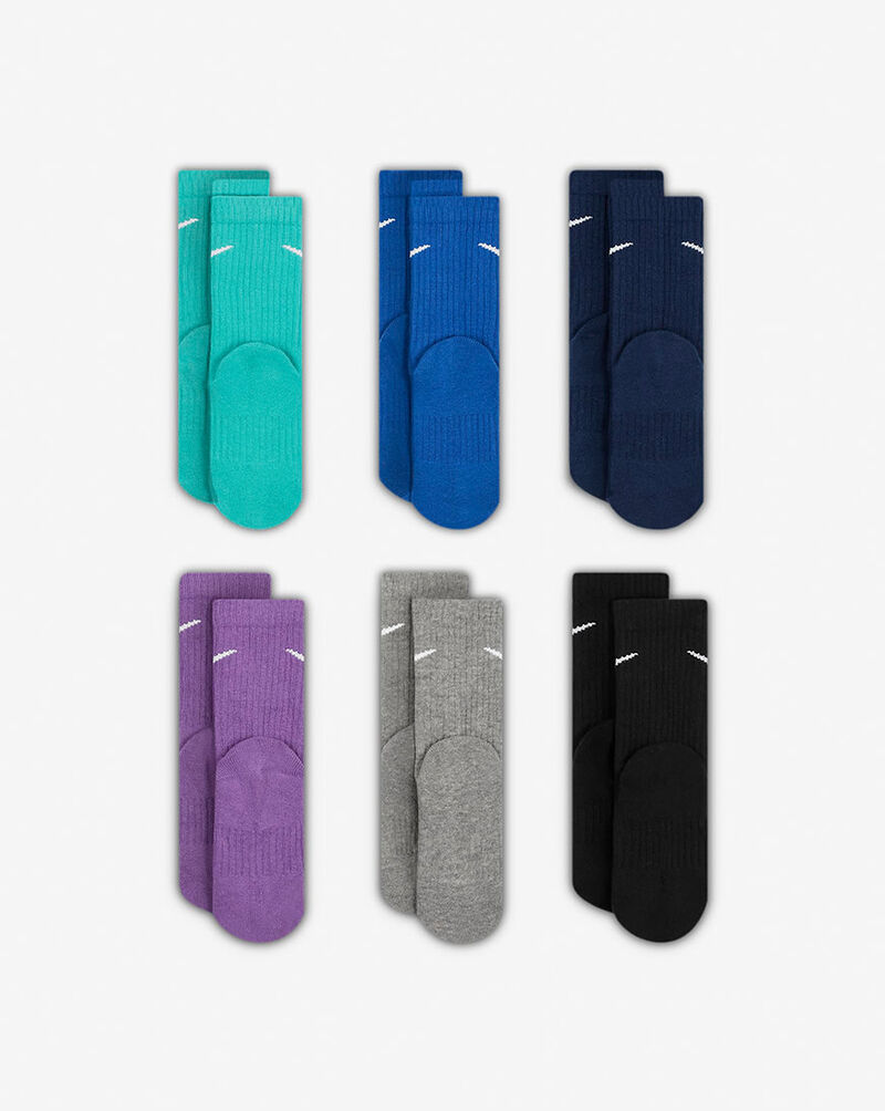 Nike Kids' Dri-FIT Performance 6-Pk Basic Crew Socks UN0019-EIG Multi 3