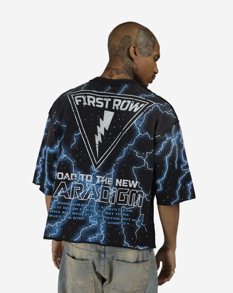 First Row Road to the New Paradigm Mini Terry Cropped Tee FRM1048S-BLK Black 2