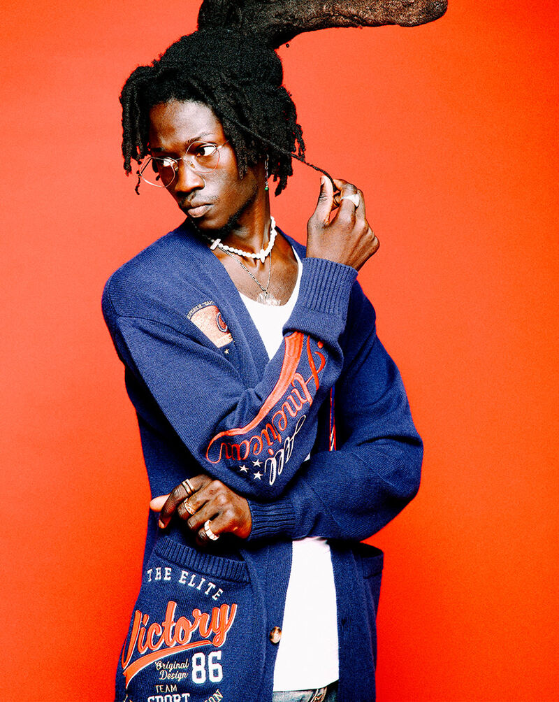 Decibel Varsity Cardigan Sweater SC212-NVY Blue 4