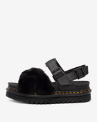 Dr. Martens Voss Fluffy Faux Fur Leather Strap Sandals R26720001 Black 1