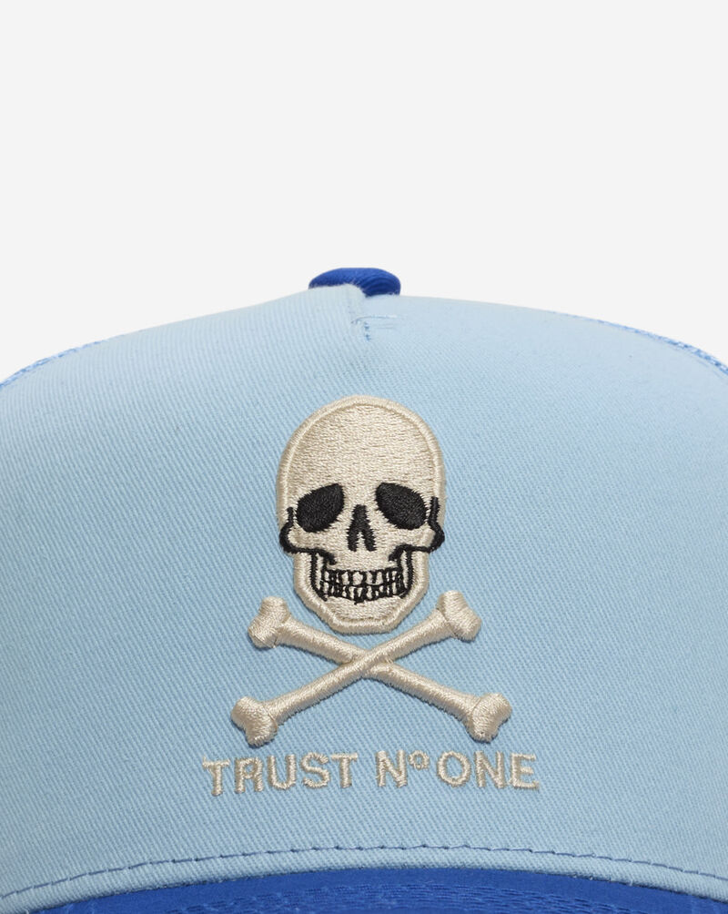 Field Grade Trust No One Twill Mesh Back Trucker Hat 1005218 Blue 2