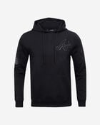 Atlanta Braves Triple Black Double Knit Pull Over Hoodie