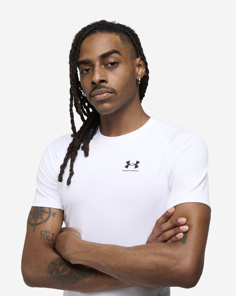Under Armour HeatGear Compression Short Sleeve Top 1361518-100 White 3