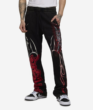 Dystopian Tribal Print Stack Pant