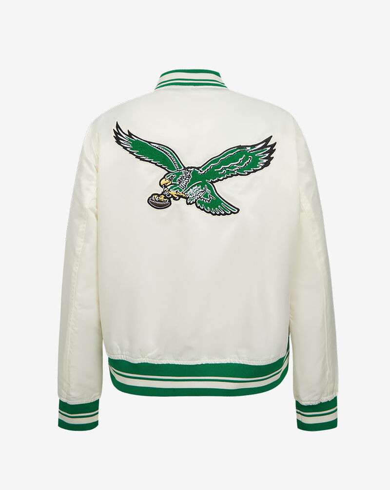 PRO STANDARD Philadelphia Eagles Retro Classic Rib Satin Jacket FPEU44148-EKG cream 2