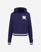 New York Yankees Mash Up Rib Fleece Cropped Pull Over Hoodie