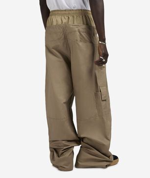 Inner Boxer Layer Wide Leg Twill Pants