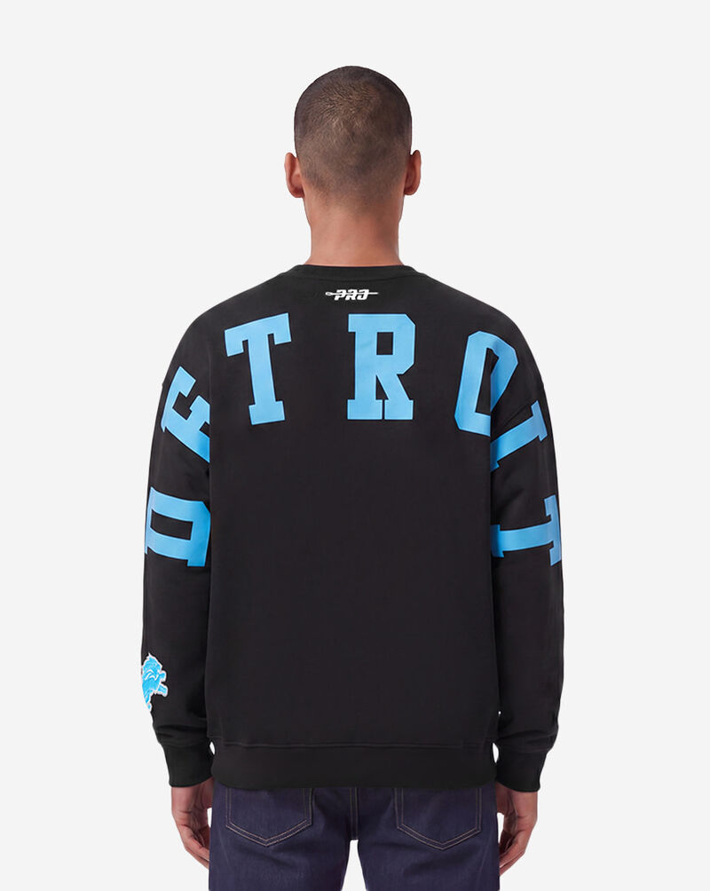 PRO STANDARD Detroit Lions Wingspam Drop Shoulder Crewneck FDL5410526-BLK Black 3