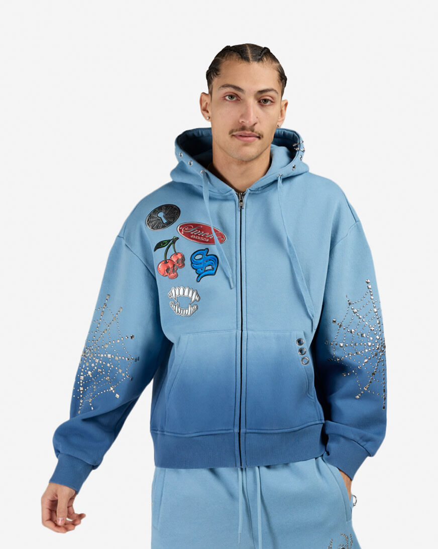 Shop Smoke Rise No Rules Fleece Full Zip Hoodie FO26S467SN-BLU