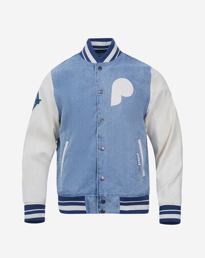 Philadelphia Phillies Varsity Blues Denim Varsity Jacket 