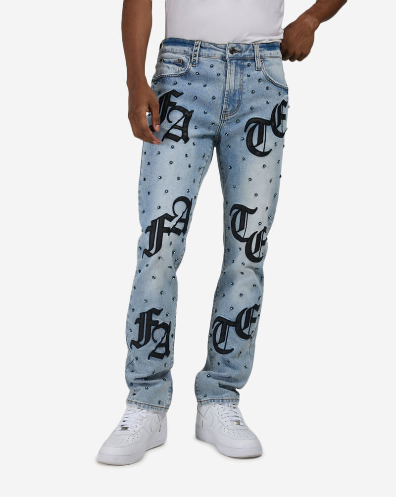 Decibel Fate PU Embellished Jeans SSWB005-BLU Blue 1