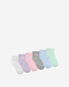 Nike Little Kids' 6Pk Metallic Swoosh Quarter Socks UN0357-P6I Multi 3